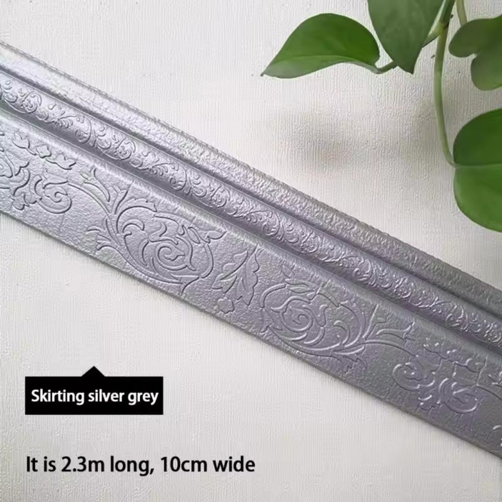1pc Self-Adhesive Foam Wall Skirting Border Strips Waterproof Moisture-Proof Decorative Waistline Edge Trim For Home Improvement