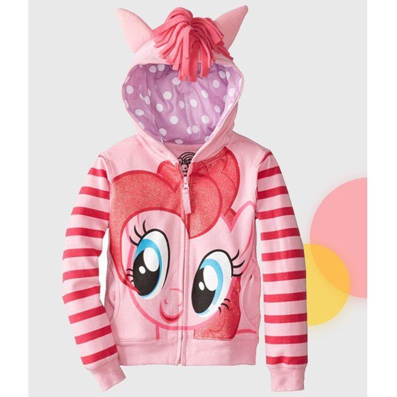 Girl's My Little Pony: Friendship Is Magic Striped Sleeves Sweatshirt Hoodie Coat