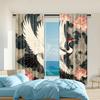 2 Pcs   Versatile Polyester Transparent Curtains for Home Decoration Noble Bird for Use In Bedrooms and Living Rooms