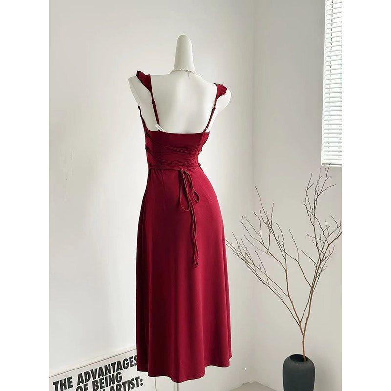 Abstract Modal Fabric Slip Dress With Adjustable Straps For Casual Summer Wear