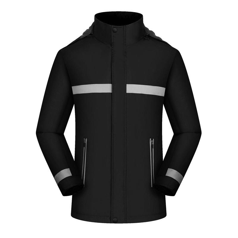 Reflective Fleece-Lined Windproof Rainproof Workwear Jacket with Custom Logo