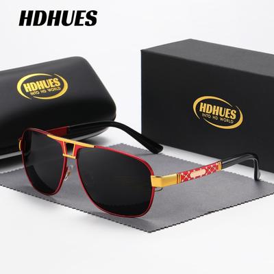 HdHues Unisex Polarized Fashion Large Metal Frame Driving Sunglasses, UV400