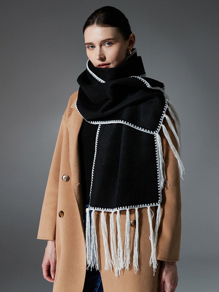 Women Winter Knitted Scarf Headscarf Ladies Men Casual Tassel Warm Scarve Mujer Male Foulard Wrap Shawl Unisex High Quality New