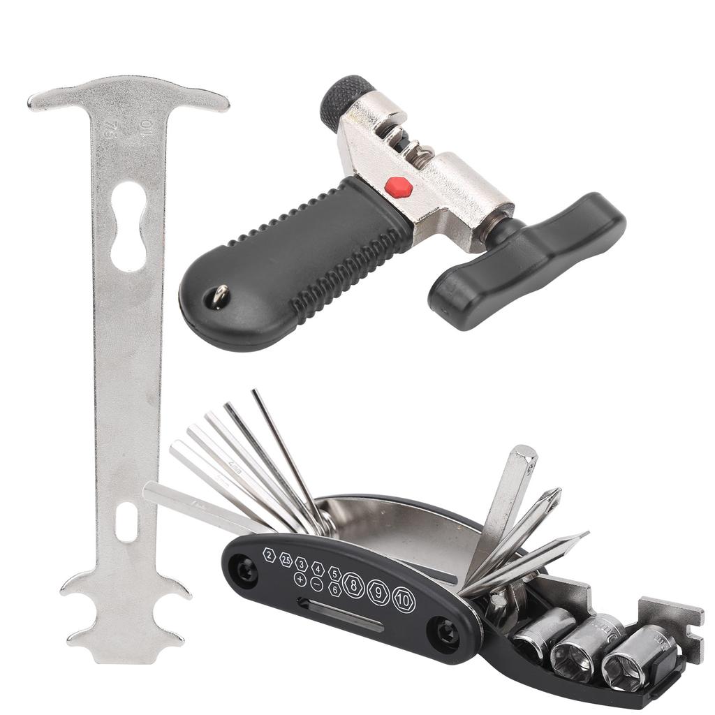 16 in 1 Fahrradreparaturwerkzeugsatz Kettennieter Kettenteiler Kettenverschleißanzeige Werkzeugsatz