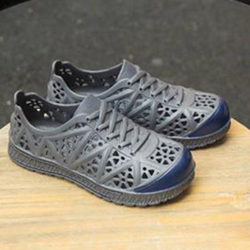 WTEMPO Herresandaler Sommer Myk Såle Lav Hæl Hul Blandet Farge Pustende Sklisikker Strandsko Tykk Såle EVA Ettstykke Plast Komfortabel Sandal