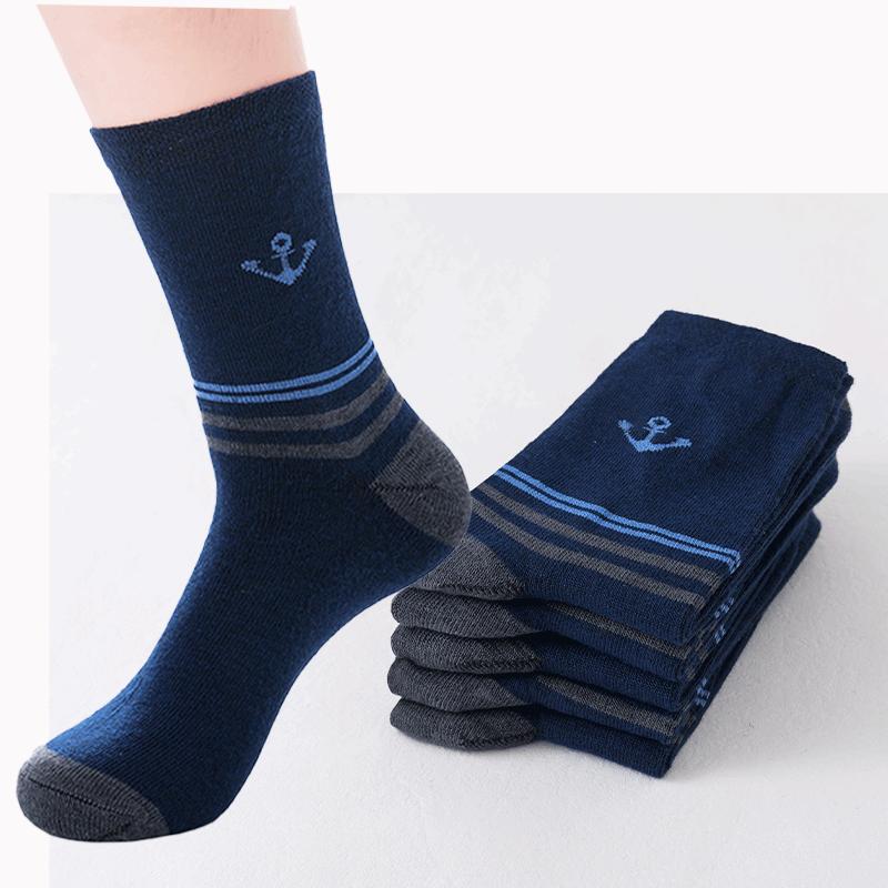 

1/5/10 пар мужских модных носков, деловых, сплошных, дышащих, дезодорирующих, мужских, для платья, носков средней длины 5 pairs темно-синий