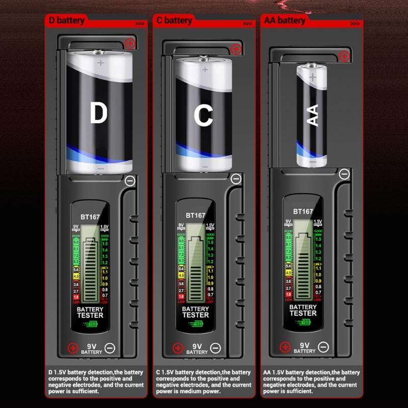 Digital Battery Capacity Tester Accurate Measurement LCD Display for Button Cell Battery Double A/Triples A Battery