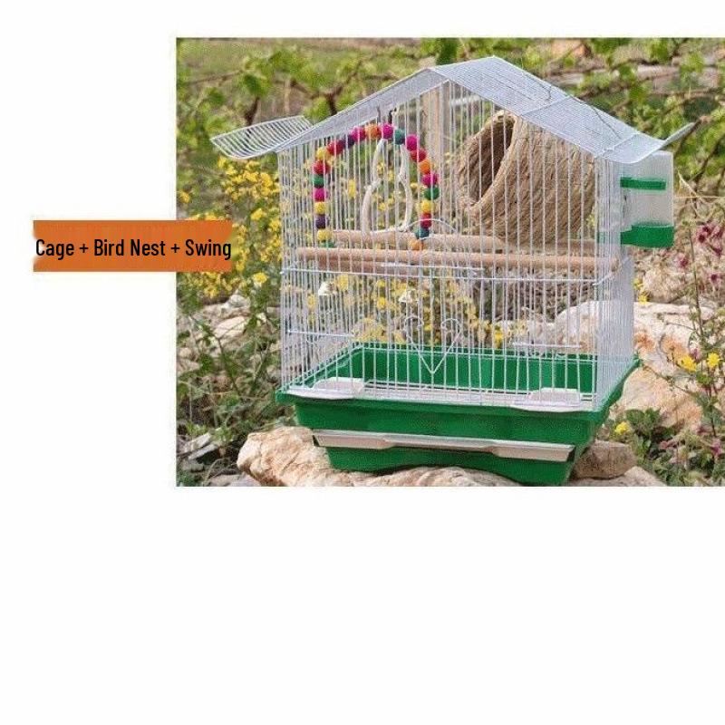 Luxury Home Villa Bird Cage for Small Parrots and Budgies - New Design with Embroidered Eye Pearl and Free Shipping.