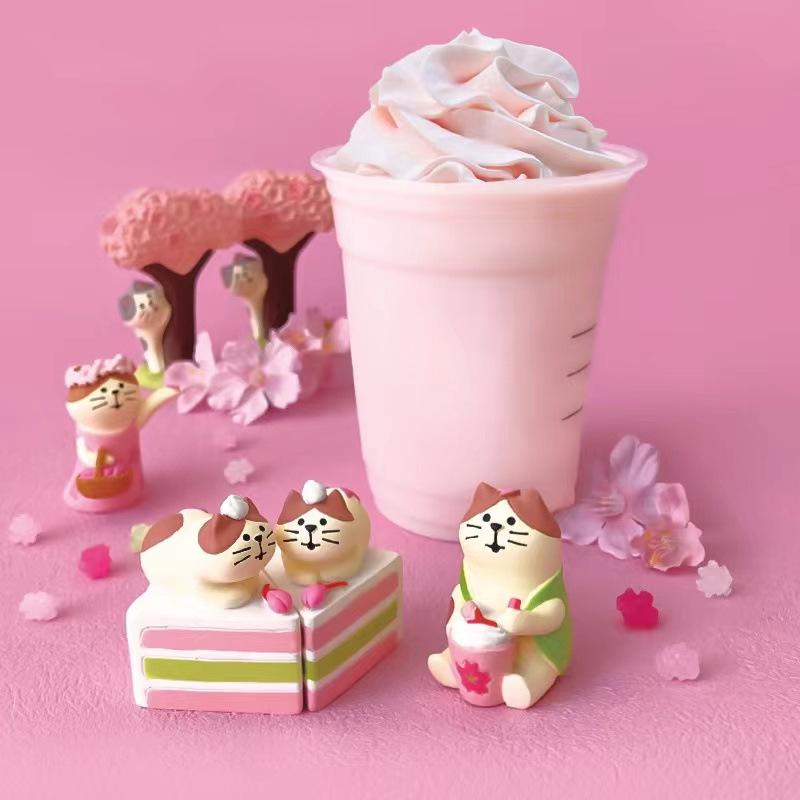ZAKKA Japanese Cat Resin Figurine - Flower Viewing Festival DIY Trendy Blind Box Toy, Decoration, Gift & Ornament