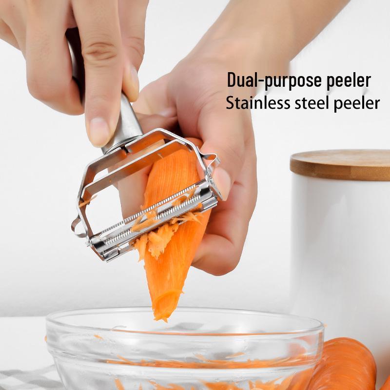 Multi-Functional Stainless Steel Double-Headed Peeler and Grater
