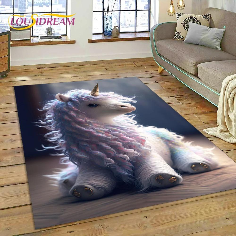 Uroczy jednorożec dziewczyna prezent kreskówka dywan dywanik do domu salon sypialnia sofa wycieraczka dekoracja, dzieci plac zabaw dywan antypoślizgowa mata podłogowa