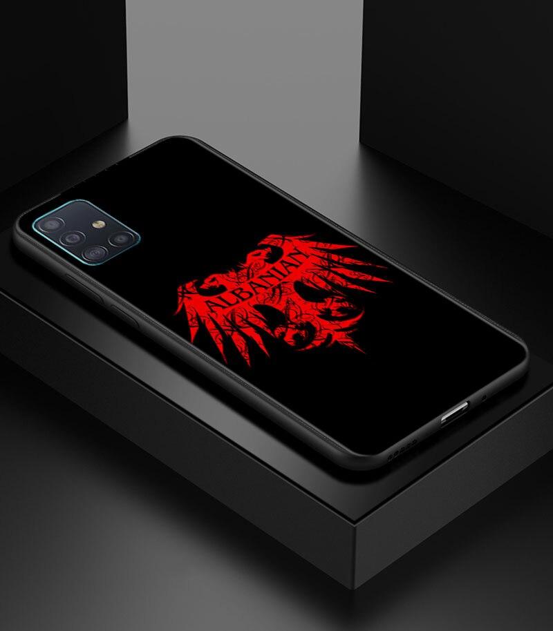Albania Flag Bear Skeleton Phone Case for Samsung Galaxy A51 A71 A21S A12 A11 A31 A52 A41 A32 5G A72 A02S Silicon Back Cover
