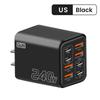 4USB+4PD 240W GaN Ladegerät Stecker EU/US/UK USB C Ladegerät für Huawei/Xiaomi/Samsung