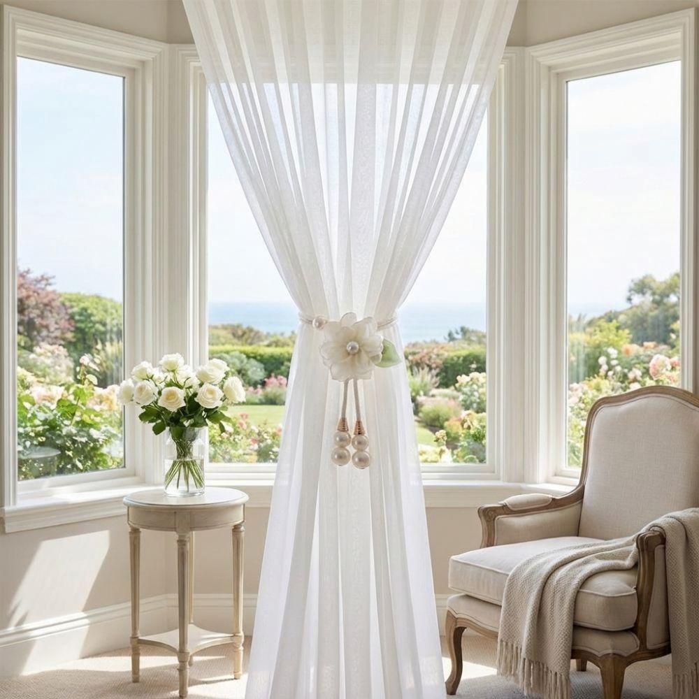 with Pearl Pendant Pearl Curtain Tieback Adjustable Curtain Tie Rope Curtain Binding  Living Room