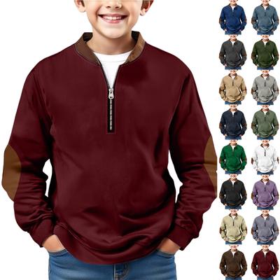 Kids Sweatshirt Boys Long Sleeve Shirts  Soild Casual Pullover Shirt Outdoor Fall Clothes For Teen Boy