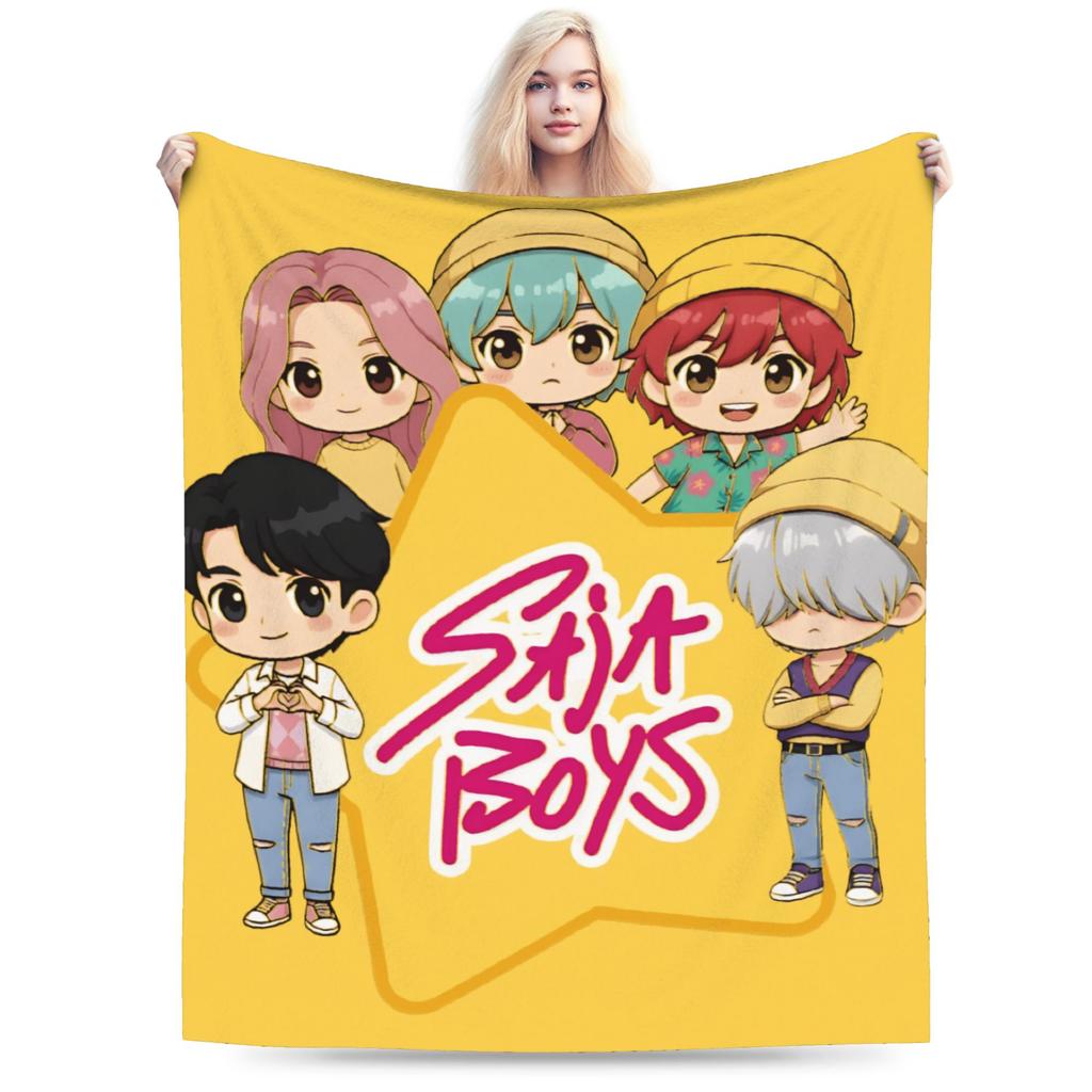 Saja Boyband Kpop Dämonenjäger Decke Weich Warm Neuheit Plüsch Überwurfdecke Für Kinder Draußen Flanell Bettdecke Bettbezug