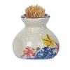1 Count New 2.2inch Toothpick Storage Jar Ceramic Fish Flower Pattern Toothpick Holder Toothpick Organizer Ornaments