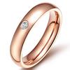 Ramos Stainless Steel Rings For Women Men Simple One Zircon Engagement  Jewelry Rings For Male Party Wedding