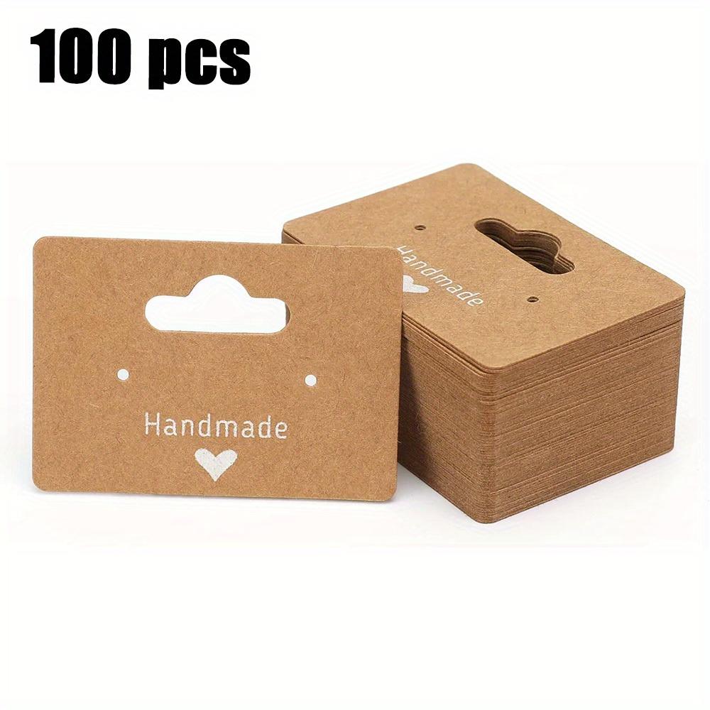 

Крафтовые карточки для серег (100 шт., 5x3 см), Пустые подвесные карточки с 2 отверстиями для ювелирных изделий, розничной торговли и DIY 100pcs