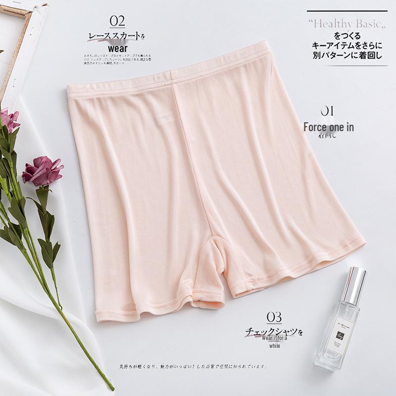 Tangge Women's Mid-Waist Mulberry Silk Boxer Briefs - Comfortable Silk Base Layer Panties