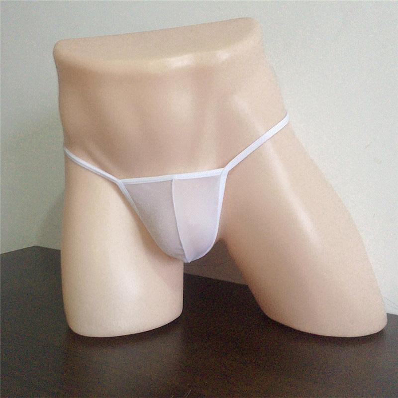 1Pc Underwear Men Lingerie Low-waist Polyester Fiber Solid Color Thongs Bulge Pouch Thin Pouch Panties