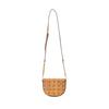 MCM Monogram Coated Canvas Chain Saddle Bag Mini Women Shoulder Bag Cognac MWRAAPA08CO001