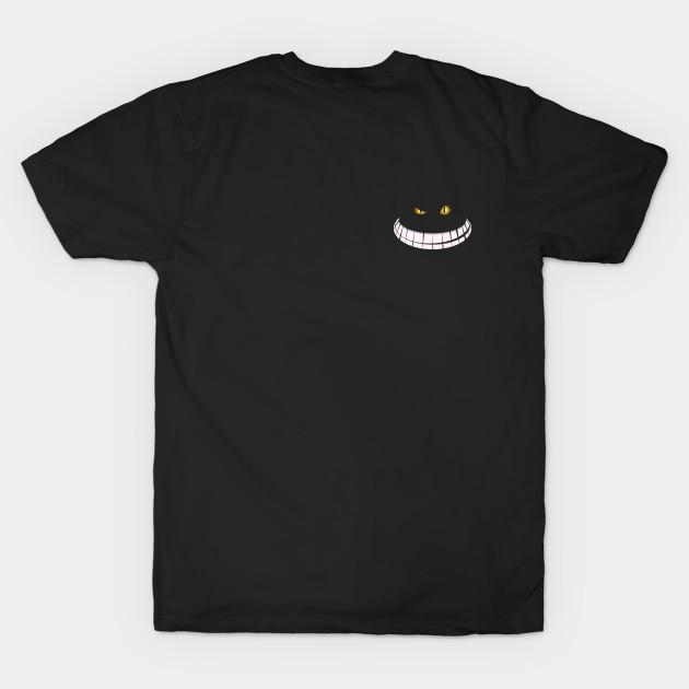 Men Black Print T-shirt Cheshire Smile No-Cut Transfer Paper Print Cotton Tshirt L чёрный