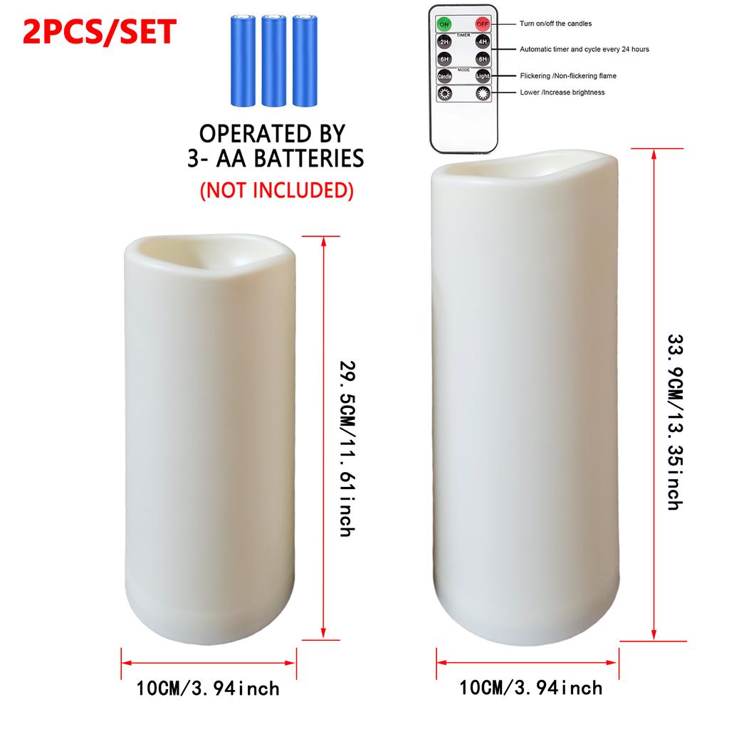 Flameless LED Candles With Remote, Outdoor Indoor Waterproof Candles Battery Operated,for Christmas Wedding Decor Birthday Party