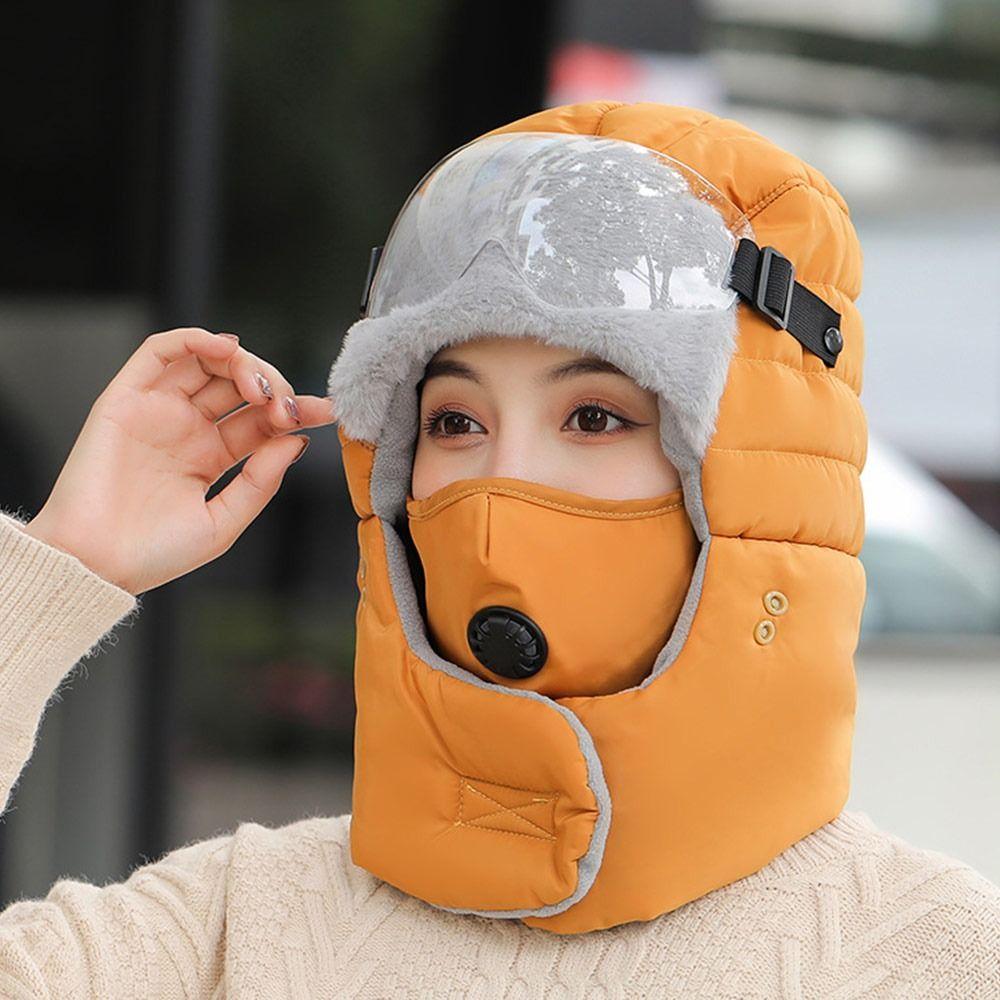 Kältefeste Radmützen Verdicken Winddichte Mützen Plüsch Thermische Trapper-Mütze Winter Warm