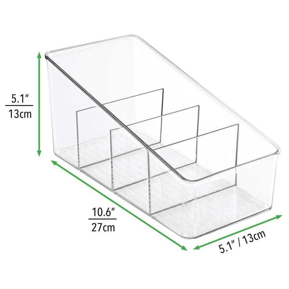 4 Layers Food Storage Containers Pantry Organizer Desktop Transparent Kitchen for PET Refrigerator Makeup Box Spice Pouches