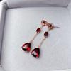 Klassische Luxus Rubin Ohrringe für Damen Lange Quaste Wassertropfen Roter Edelstein Hängeohrringe Chinesischer Stil Bankett Hochzeitsschmuck