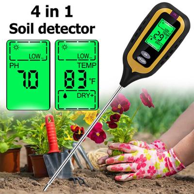 1 Set Soil Tester High Accuracy Digital Display 4 In 1 Soil Plant Temperature Humidity Illuminance PH Tester Home Use