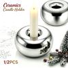 Porte-bougie en céramique Bougeoir circulaire Décoration de bureau à domicile Simplicité moderne Décoration DIY Fournitures de bureau Mariage Cadeaux de Noël