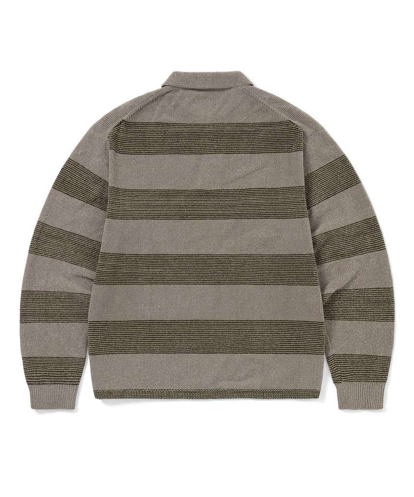 THISISNEVERTHAT Gd Lightning Velvet Knit Polo Khaki
