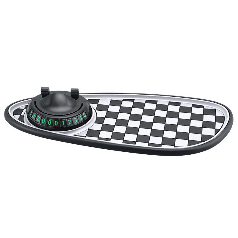 Multi-function Anti-Slip Car Mat with Phone Holder & Parking Number Plate