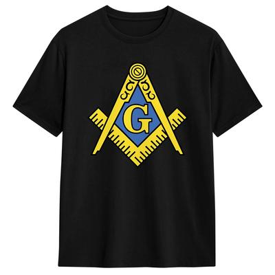 Cool Freemason Gold Square T-Shirt for Men Round Collar Cotton T Shirts  Short Sleeve Tees Big Size Tops