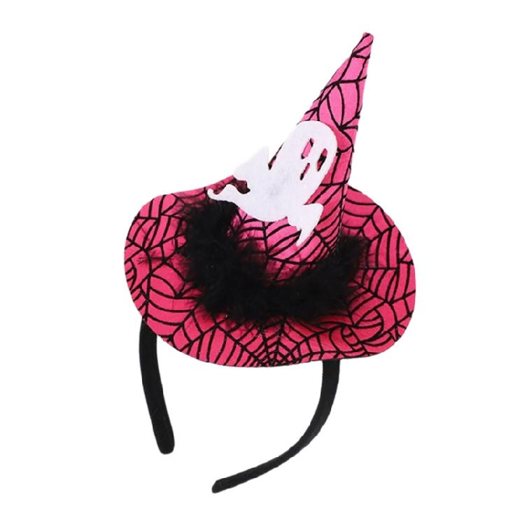 Festival Halloween Witch Hat Hairband with Mesh for Women Men Cosplay Spiderwebs Wizard Caps Headband Costume Accessory