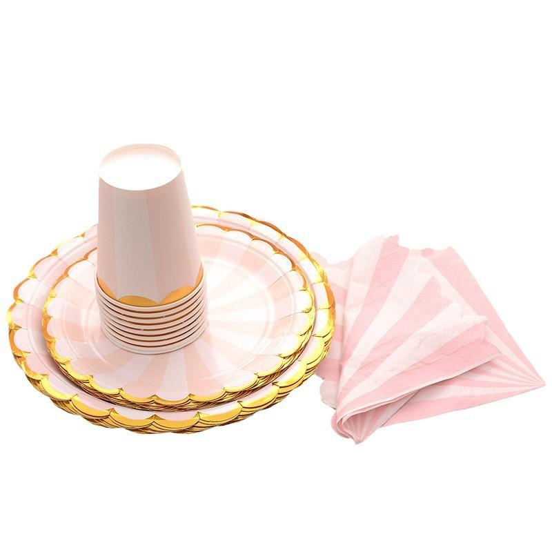 Holiday Lace Disposable Tableware Set: Cups, Cutlery, Plates - Perfect for Parties & Picnics