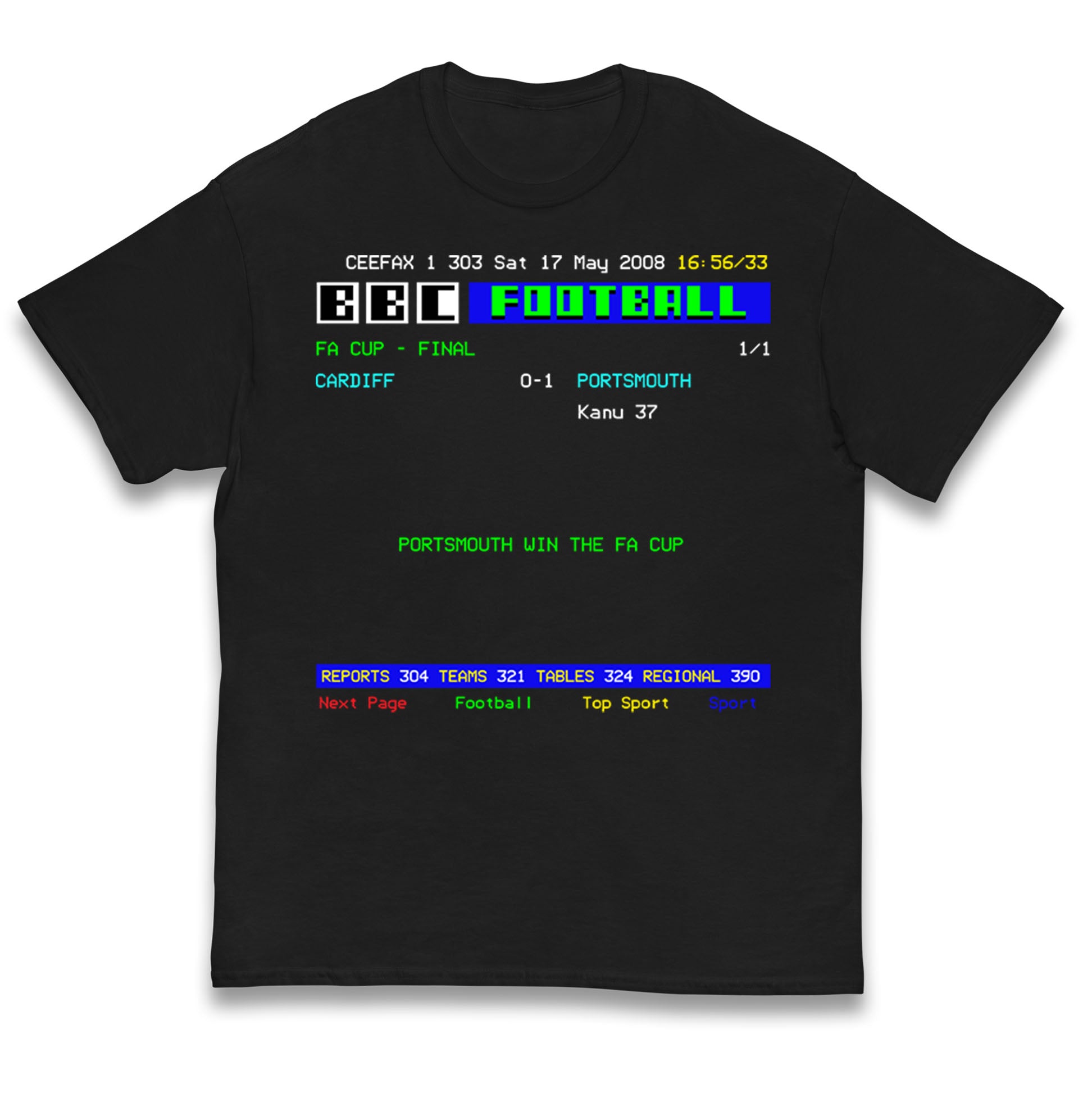 Portsmouth Retro Ceefax FA Cup Winners 2008 Kids T Shirt 160