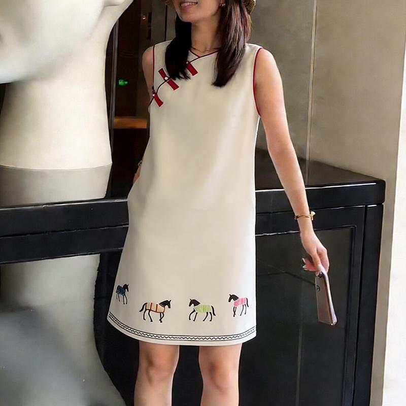 ZANZEA Women Elegant Casual Round Neck Summer Sleeveless Print Dress S