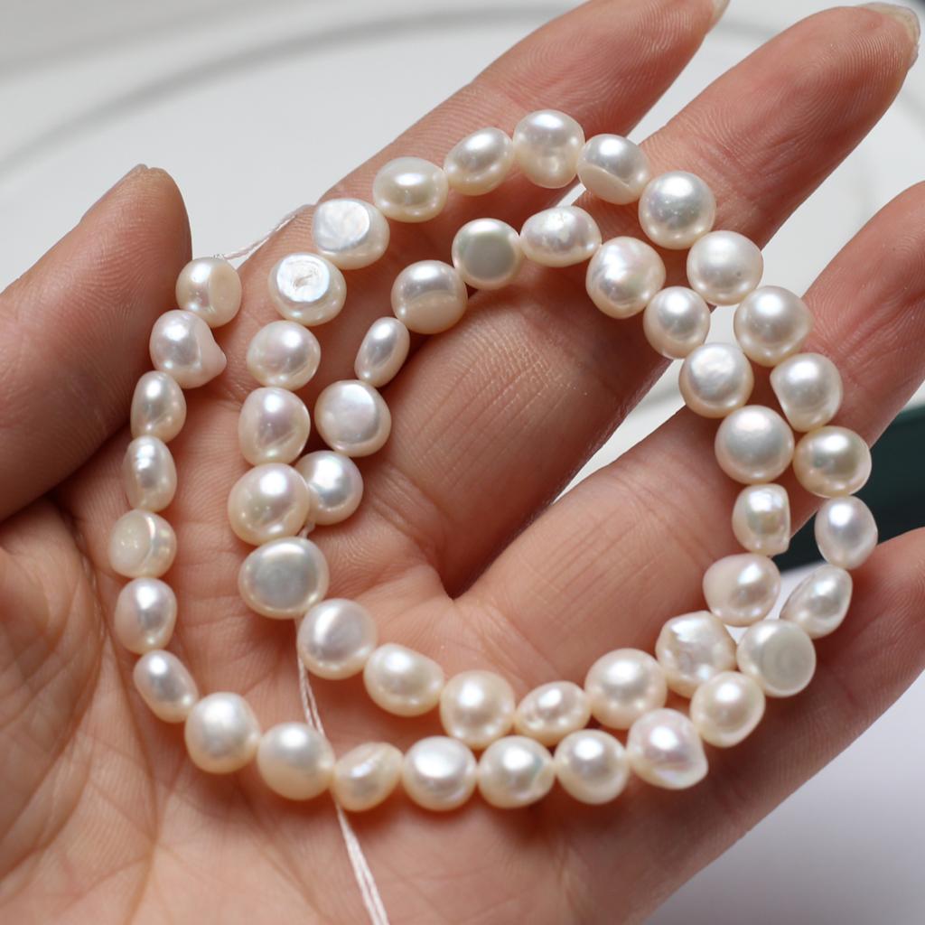 1String, Boho White Natural Freshwater Pearls, Nugget Pearl Beads for Jewelry Making DIY Necklaces Bracelets, Anklets Crafts Length 36cm