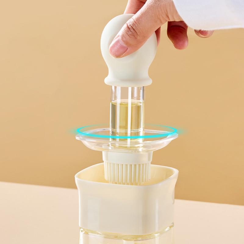 Bouteille Distributeur d'Huile Distributeur d'Huile Avec Brosse Brosse à Badigeonner en Silicone Convient Pour la Cuisine et le Barbecue Outils de Rangement de Cuisine