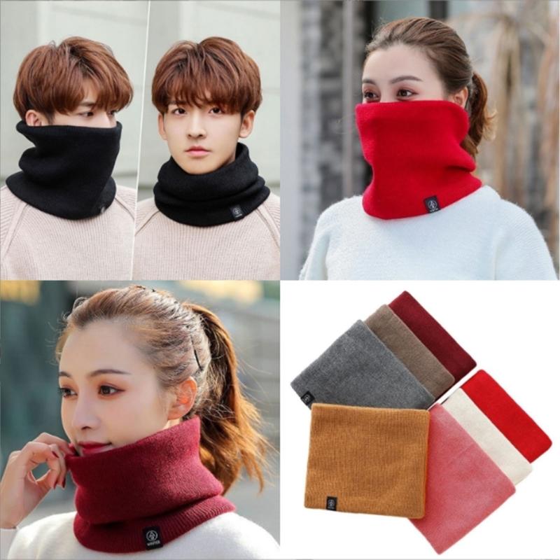 Soft Knitted Neck Warmer Winter Skating Running Warm Scarves Neck Gaiter Face Cover Thick Windproof Scarves Durable