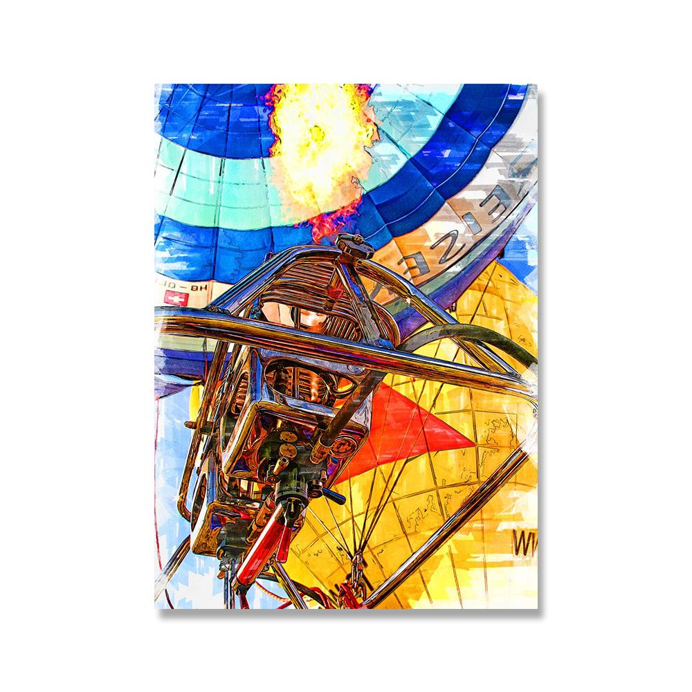 Abstract Colorful Hot Air Balloon Art Posters and Prints Canvas Paintings Wall Art Pictures for Living Room Decor (No Frame)
