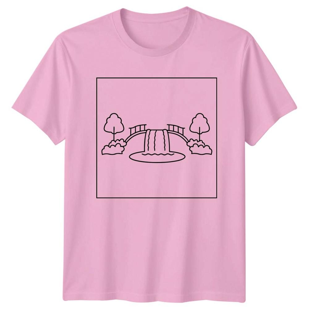 Waterfall Bridge Graphic Unisex TShirt Ladies Tee Unisexs Top Landmarks