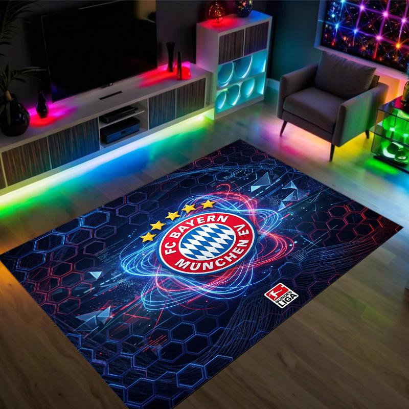 Bayern München Design Kristal Fluweel Tapijt Gezellig Niet?Antislip Bedrukt Tapijt Voor Slaapkamer Woonkamer Entree