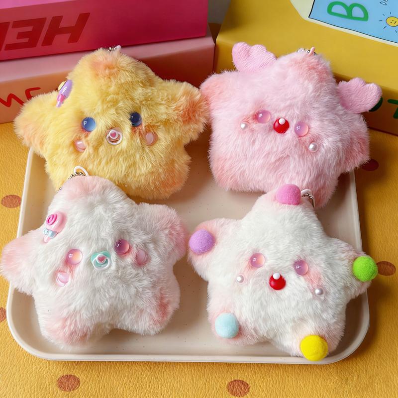 Colorful Squeaky Ball Pacifier Siamese Cat Wings Crown Star Cute Cartoon Doll Pendant Pendant Keychain