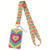 Buntes herzförmiges Lanyard mit Ausweishalter | Strapazierfähiges, bequemes Band für Damen, Mädchen, Schüler, Lehrer, Krankenschwestern, Ärzte, Büroangestellte
