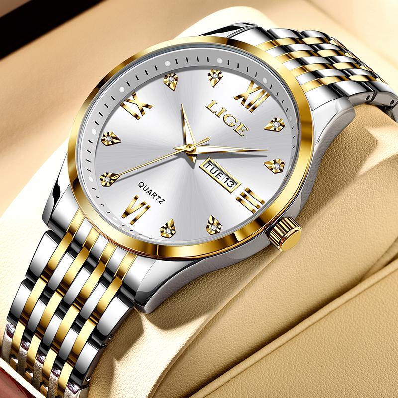 Fashion Retro Diamond Dial Casual Watches Round Stainless Steel Waterproof Luminous Clock Quartz Wristwatch for Women Gift