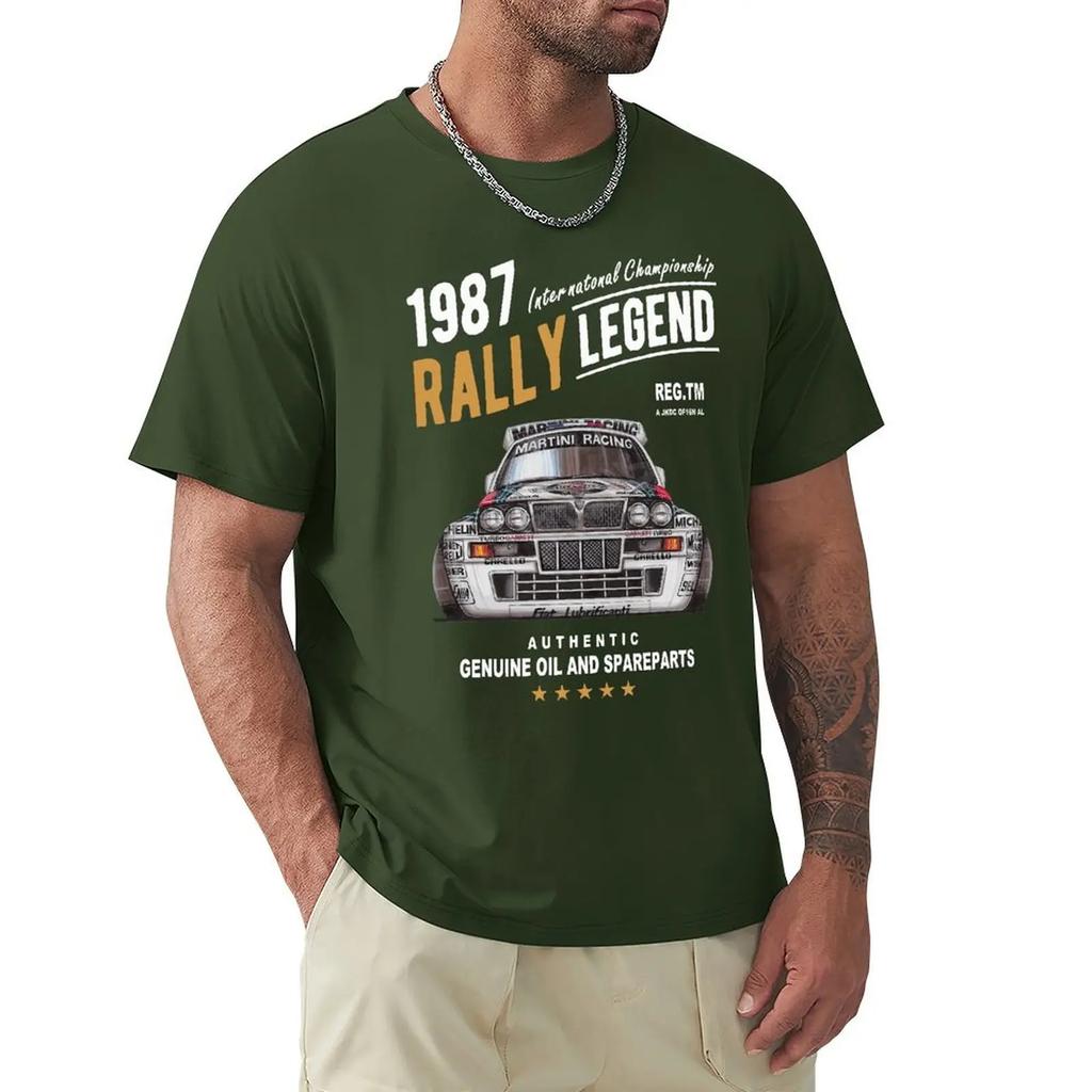 Motivo Leggenda del Rally con Auto Lancia Delta Integrale Hf del 1987 Uomo Estate 2019 Marca Cotone Hip Hop Abbigliamento Fitness Maglietta da Uomo